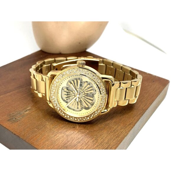 Coach Women's Watch 14504368 Cruiser Automatic Gold Stainless Steel Gemmed 37mm - Picture 8 of 14